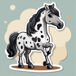 Appaloosa Horse cartoon - horse breed with a spotted coat  cartoon sticker style