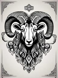 aries ram tattoo ideas  simple vector color tattoo