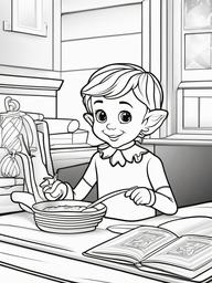 Elf On A Shelf Coloring  outling,coloring pages,black and whit