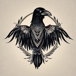 crow cross tattoos  simple vector color tattoo