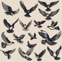 Lonesome Dove Tattoos-Inspirational tattoos featuring lonesome doves, capturing themes of solitude and freedom.  simple color vector tattoo