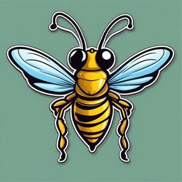 Hornet cartoon - buzzing insect with a sting  cartoon sticker style