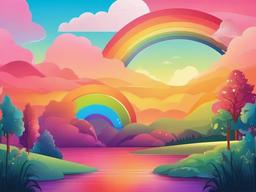 Rainbow Scene Background  