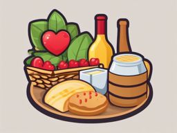 Romantic Picnic Emoji Sticker - A picnic filled with love, , sticker vector art, minimalist design