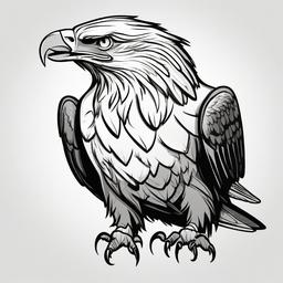 drawing of a cartoon eagle  minimal rough sketch scribbles,doodles,black and white