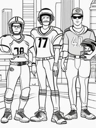 Football Spirit Day Coloring Pages - Students Wearing Football Spirit Attire  minimal black outline printable sheet, coloring page