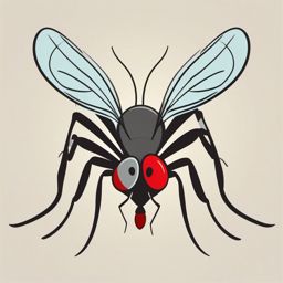 Mosquito Clip Art - Pesky mosquito ready for a meal,  color vector clipart, minimal style