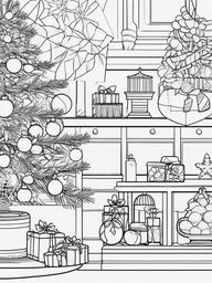 Christmas Potpourri Coloring Pages - Festive Scents and Decor  minimal black outline printable sheet, coloring page