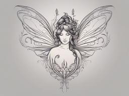 Fairy Tattoo - Mythical creature representing magic and whimsy  minimal design