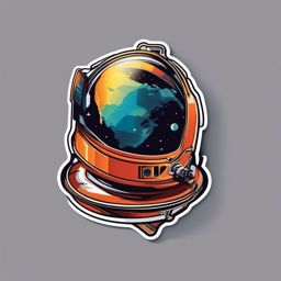 Space Freight Container Sticker - Container drifting in zero gravity, ,vector color sticker art,minimal
