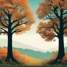 tree clipart in a tranquil forest - standing tall in nature's beauty. 