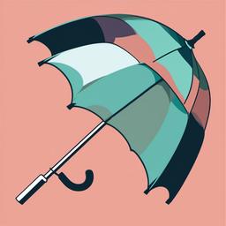 Umbrella clipart - broken umbrella flipping inside out  color,minimalist,vector clipart