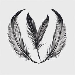 Cross Feather Tattoo - Combination of a cross and feather.  simple vector tattoo,minimalist,white background