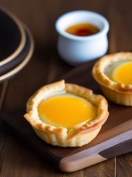 dim sum egg tarts, flaky pastry crust filled with a sweet egg custard. 