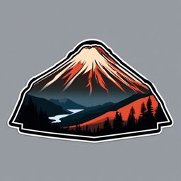 Mount St. Helens sticker- Volcanic peak in the Pacific Northwest with a dramatic history, , sticker vector art, minimalist design