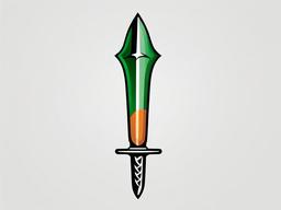 irish dagger tattoo  simple color tattoo,minimal,white background