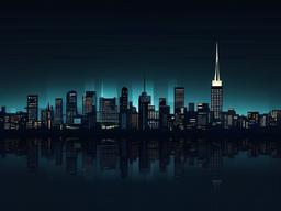 City Lights Background - Urban skyline illuminated at night  minimal design