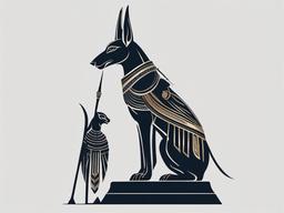 anubis and horus tattoo  simple color tattoo,minimal,white background