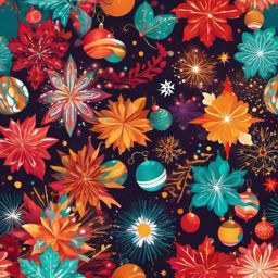 Christmas Celebration Background Festive Decorations and Joyful Holiday Spirit wallpaper splash art, vibrant colors, intricate patterns