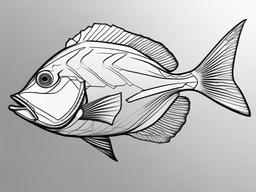 drawing of triggerfish  minimal rough sketch scribbles,doodles,black and white