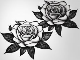 Simplistic rose tattoo, Delicate and straightforward rose tattoos. , color tattoo design, clean white background