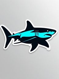 Shark Sticker - A sleek shark cruising through the ocean. ,vector color sticker art,minimal