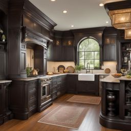 victorian kitchen with intricate details and vintage charm. 