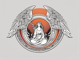 Guardian Angel Heaven Tattoos - Symbolize a connection to the divine.  minimalist color tattoo, vector