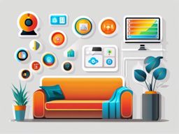 Smart Home Automation sticker- Hi-tech Living Comfort, , color sticker vector art