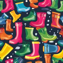 Rain Boots clipart - Colorful rain boots in the mud, ,vector color clipart,minimal