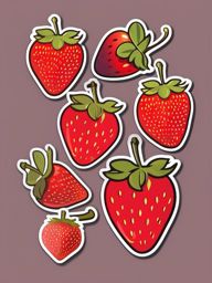 Strawberry Sticker - Juicy and sweet, a strawberry-patterned delight, , sticker vector art, minimalist design