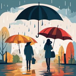 Rainy Day Inspiration clipart - Finding inspiration on a rainy day, ,vector color clipart,minimal