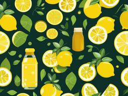 Lemon clipart - lemon and honey for a refreshing drink  color,minimalist,vector clipart