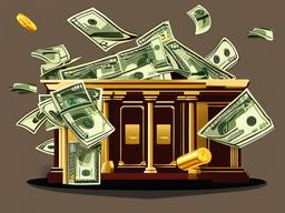 Cash clipart - cash flowing out of a bank  