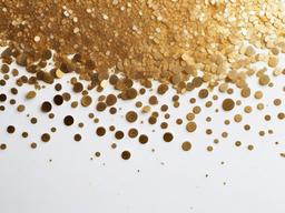 Gold Sparkles On White Background  