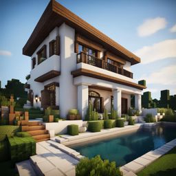 mediterranean-style villa by a serene lake - minecraft house design ideas minecraft block style