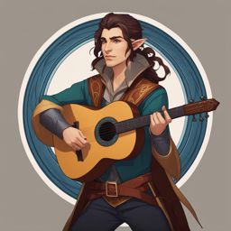 zephyr windrider, a half-elf bard, is inspiring allies with a mesmerizing musical performance. 