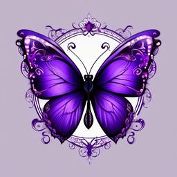 purple butterfly tattoo small  