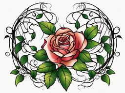 rose and vines tattoo design  simple vector color tattoo