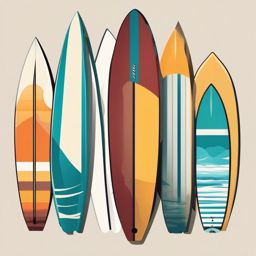 Surfboard Clipart - A surfboard ready for riding the waves.  color vector clipart, minimal style