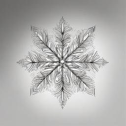 drawing of a unique snowflake design  minimal rough sketch scribbles,doodles,black and white