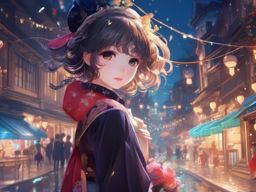 Wallpaper Cute Anime - Charming Anime Characters in Sweet Poses  intricate patterns, splash art, wallpaper art