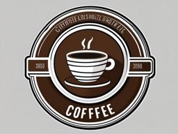 Coffee cup sticker, Steaming , sticker vector art, minimalist design