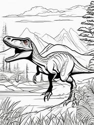 Dinosaur Coloring Pages - Velociraptor Hunting  simple coloring pages