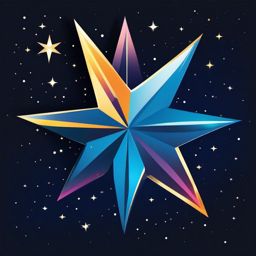 Star Clipart - A sparkling star in the night sky, a celestial beauty.  color clipart, minimalist, vector art, 