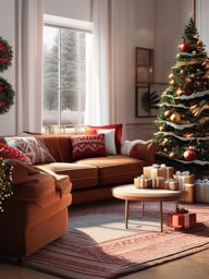 Christmas Phone Wallpaper - Cozy Christmas Living Room on Mobile, Festive Warmth  intricate patterns, splash art, wallpaper art