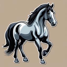 Horse cartoon - strong, graceful animal often used for riding  cartoon sticker style