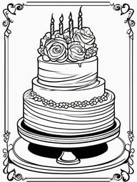 Cake Coloring Pages - Vanilla cake with layers of buttercream  simple coloring pages