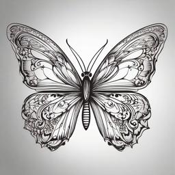 line drawing butterfly tattoo  