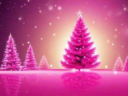 Pink Christmas Tree Wallpaper  